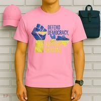Defend Democracy Support Ukraine Zelensky Ukrainian Flag T-Shirt thumb 6