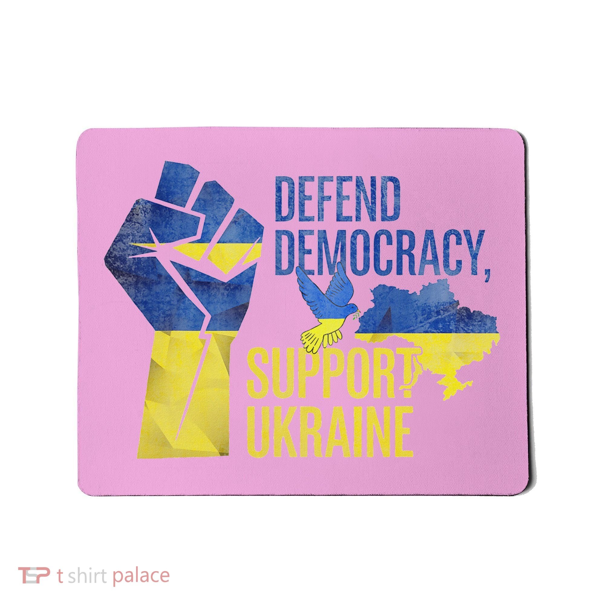 Defend Democracy Support Ukraine Zelensky Ukrainian Flag Mousepad