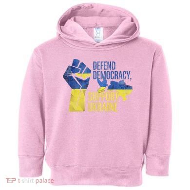 Defend Democracy Support Ukraine Zelensky Ukrainian Flag Toddler Hoodie