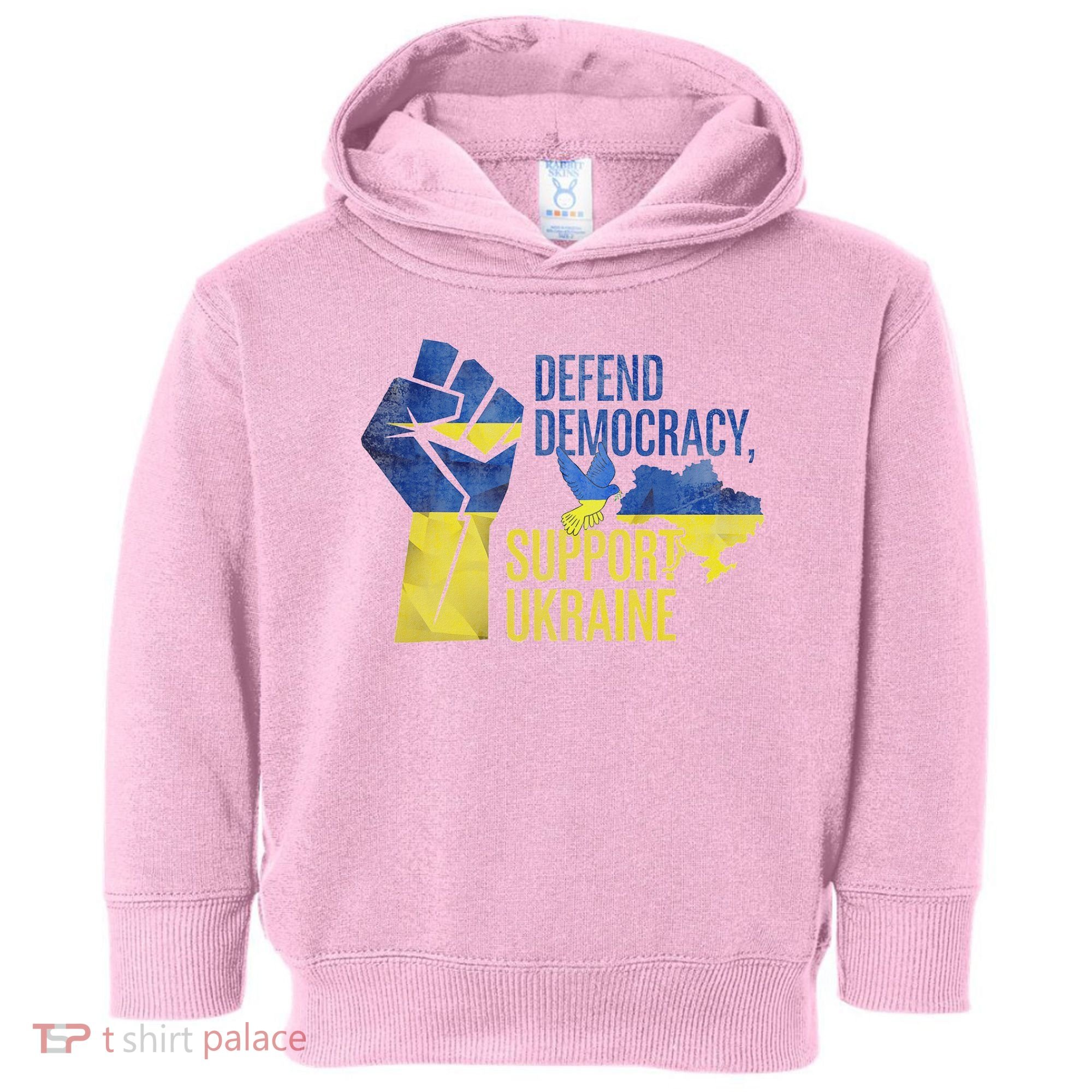 Defend Democracy Support Ukraine Zelensky Ukrainian Flag Toddler Hoodie