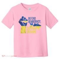 Defend Democracy Support Ukraine Zelensky Ukrainian Flag Toddler T-Shirt thumb 0