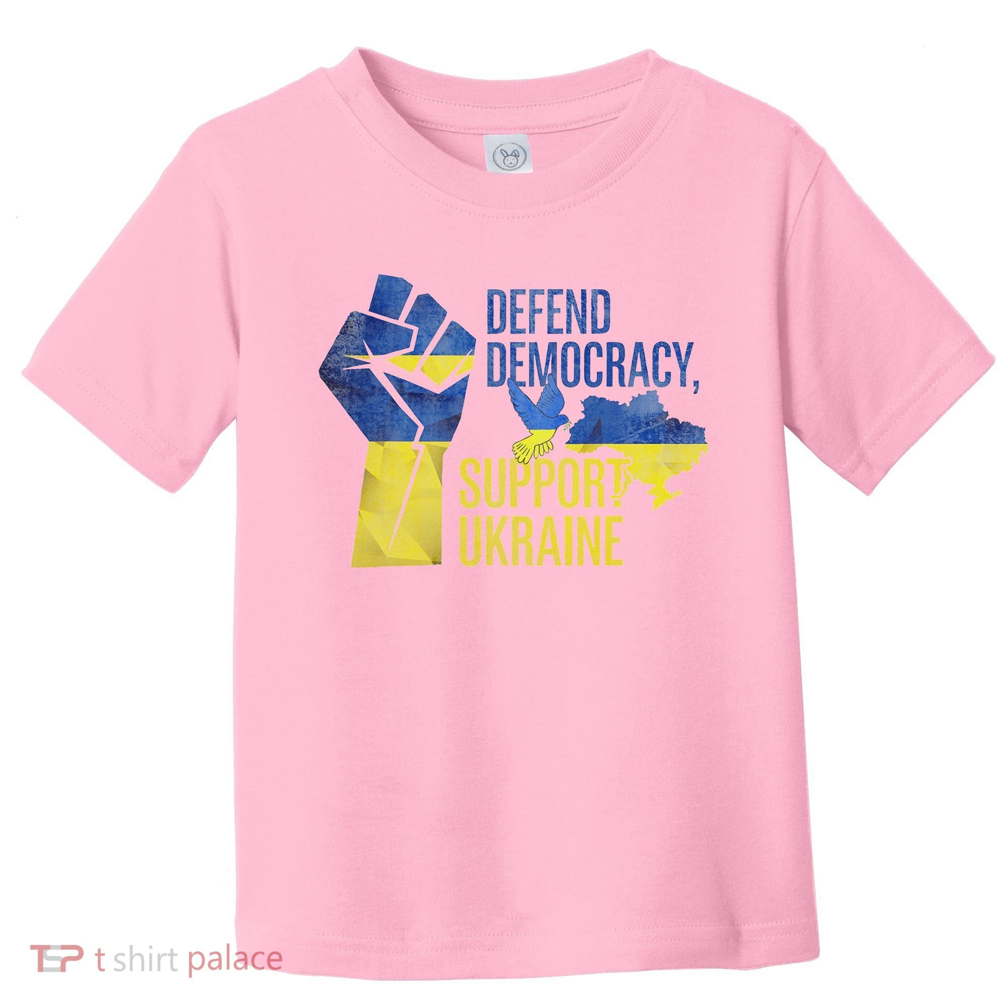 Defend Democracy Support Ukraine Zelensky Ukrainian Flag Toddler T-Shirt