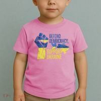 Defend Democracy Support Ukraine Zelensky Ukrainian Flag Toddler T-Shirt thumb 2