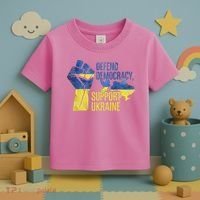 Defend Democracy Support Ukraine Zelensky Ukrainian Flag Toddler T-Shirt thumb 3