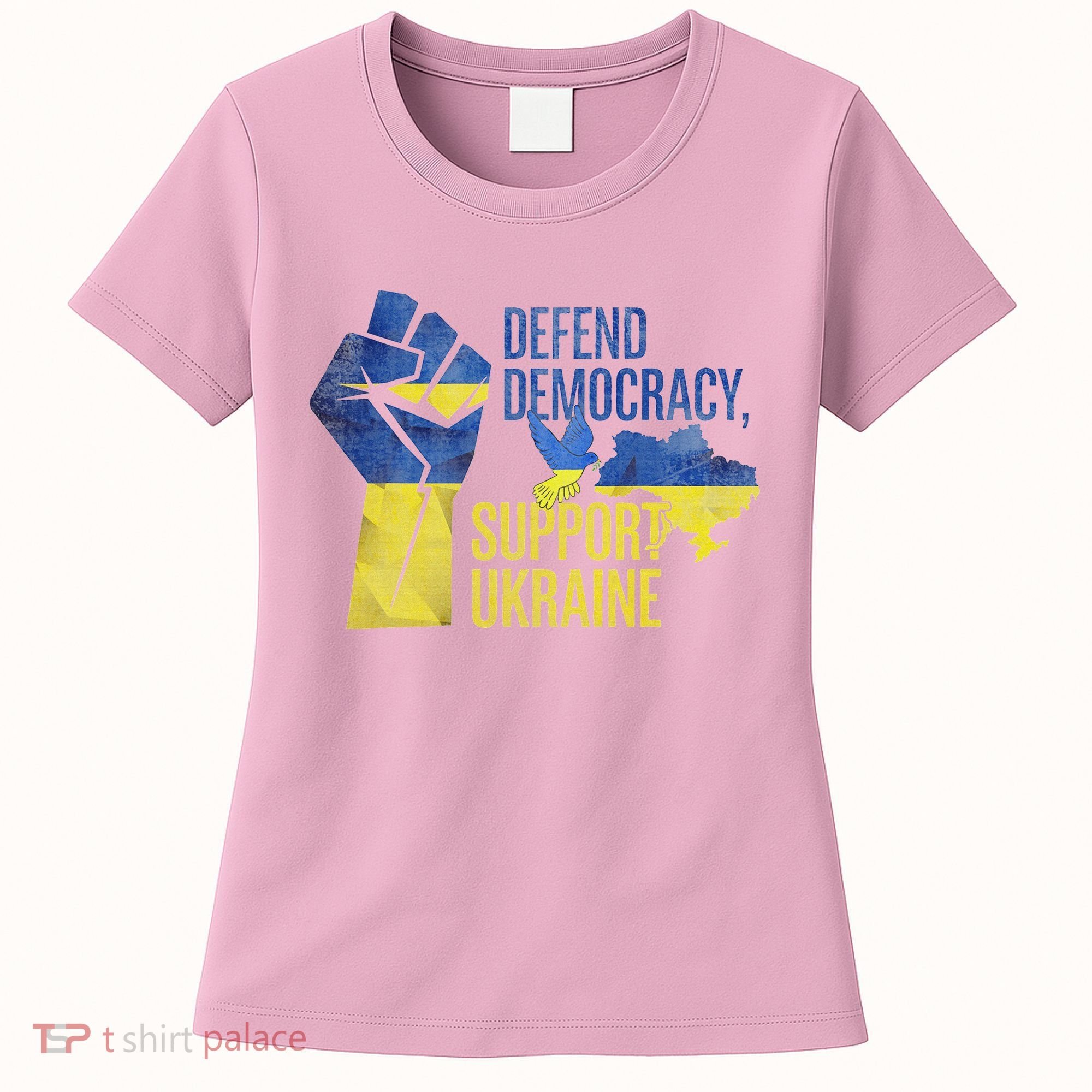 Defend Democracy Support Ukraine Zelensky Ukrainian Flag Women's T-Shirt