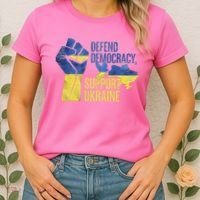 Defend Democracy Support Ukraine Zelensky Ukrainian Flag Women's T-Shirt thumb 2