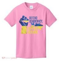 Defend Democracy Support Ukraine Zelensky Ukrainian Flag Kids T-Shirt thumb 0