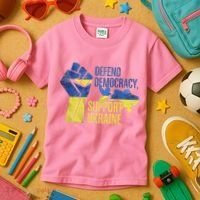 Defend Democracy Support Ukraine Zelensky Ukrainian Flag Kids T-Shirt thumb 3