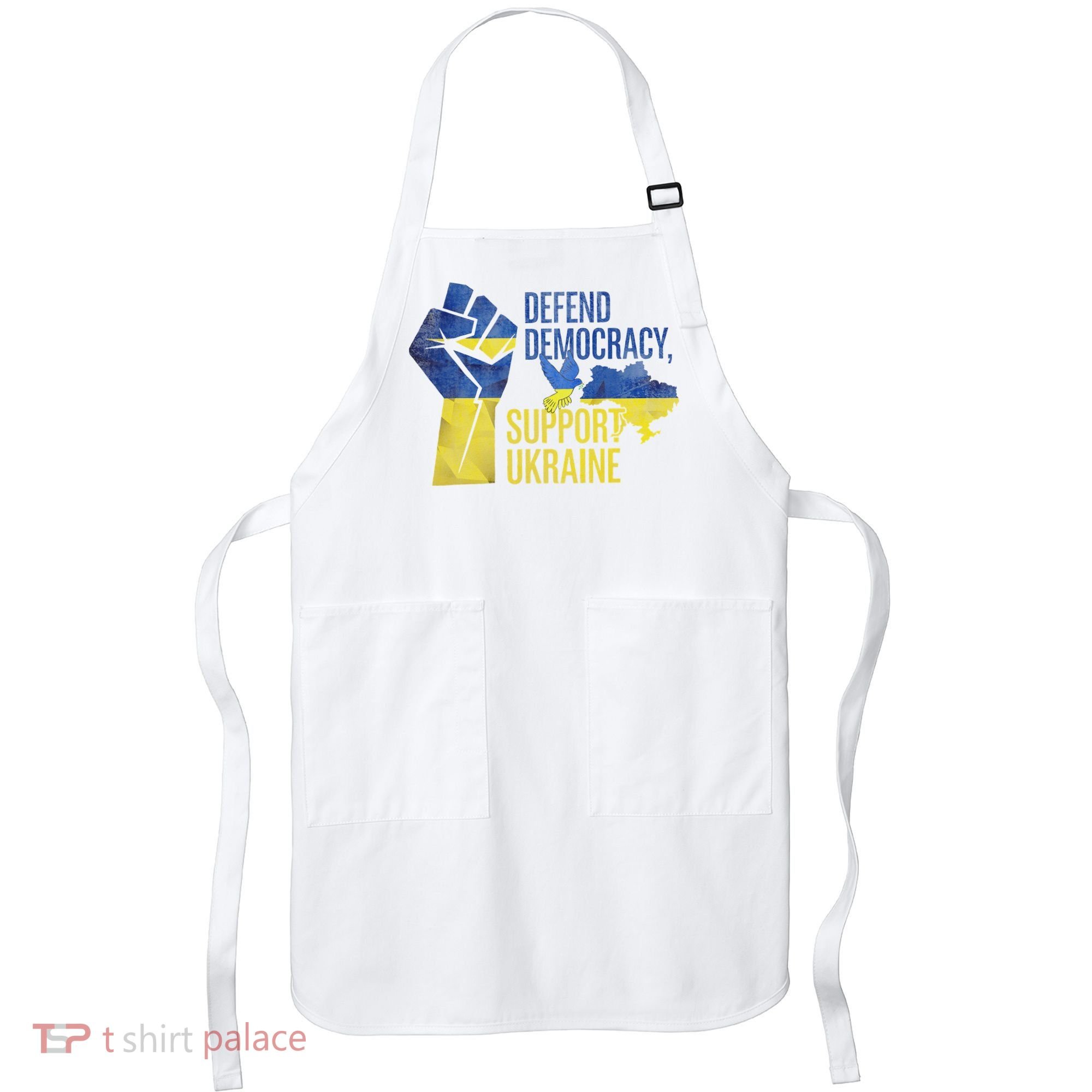Defend Democracy Support Ukraine Zelensky Ukrainian Flag Apron