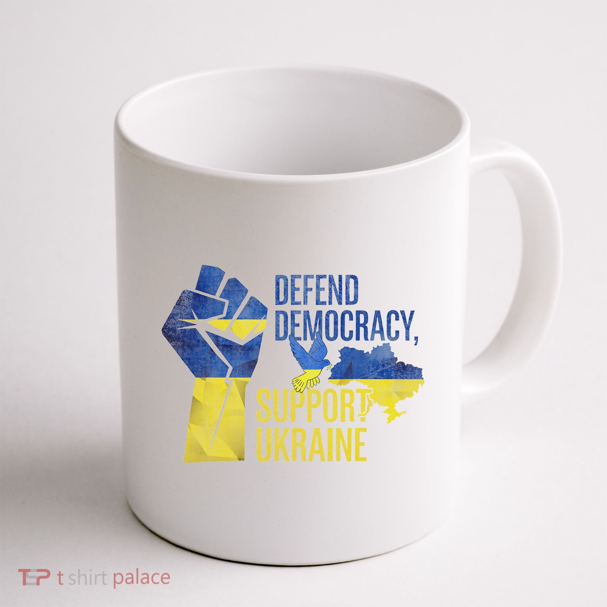 Defend Democracy Support Ukraine Zelensky Ukrainian Flag Coffee Mug