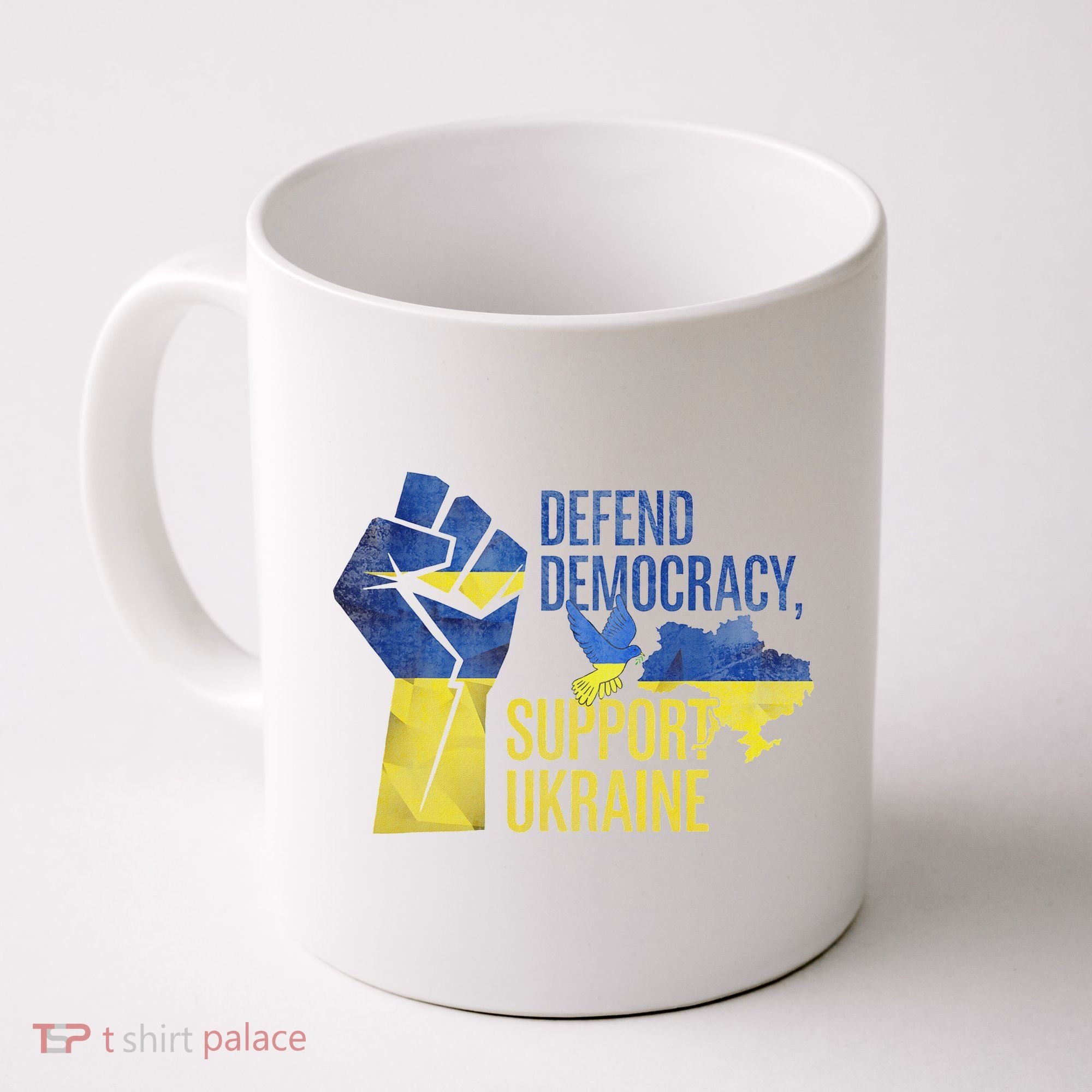 Defend Democracy Support Ukraine Zelensky Ukrainian Flag Coffee Mug