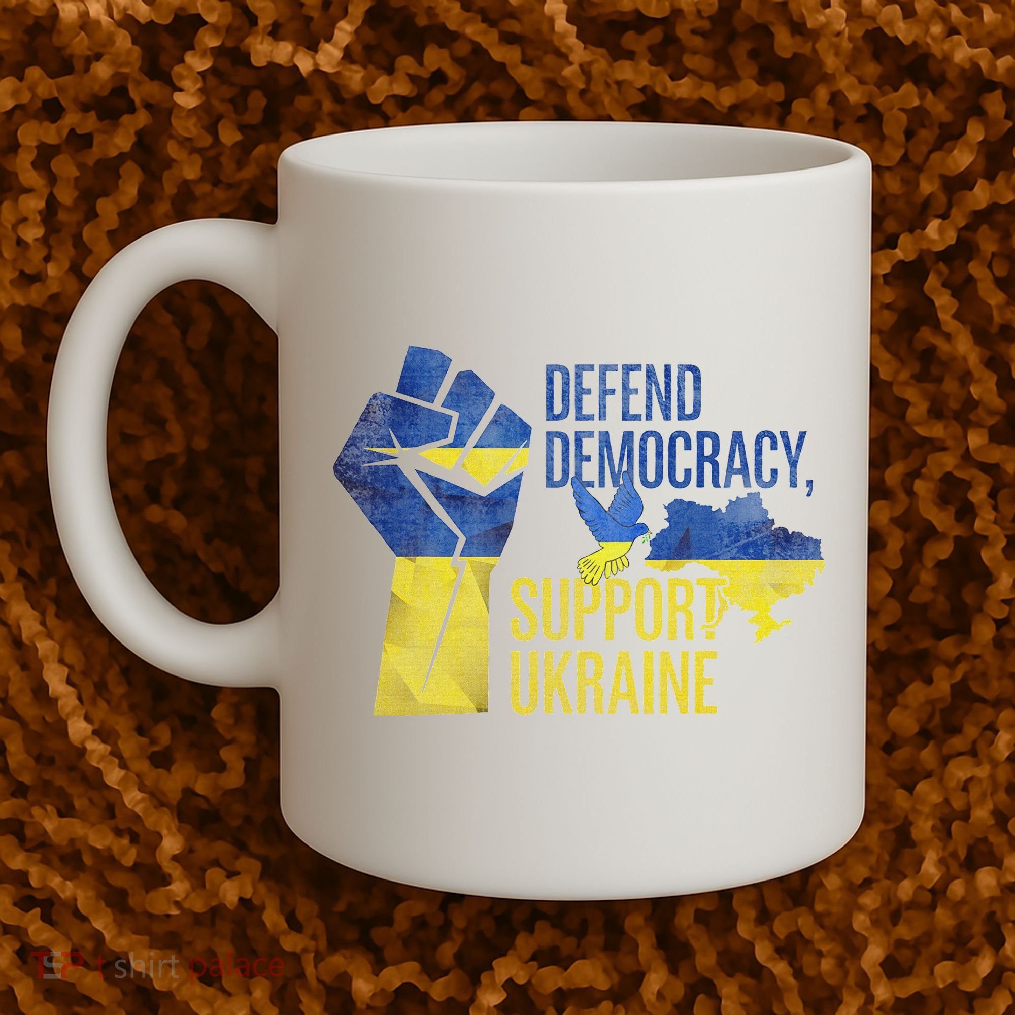 Defend Democracy Support Ukraine Zelensky Ukrainian Flag Coffee Mug