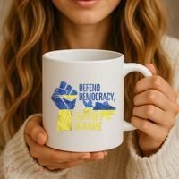 Defend Democracy Support Ukraine Zelensky Ukrainian Flag Coffee Mug thumb 3