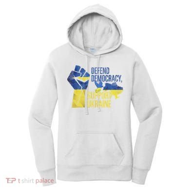 Defend Democracy Support Ukraine Zelensky Ukrainian Flag Women's Hoodie