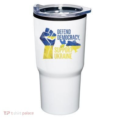 Defend Democracy Support Ukraine Zelensky Ukrainian Flag Tumbler