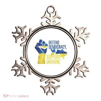 Defend Democracy Support Ukraine Zelensky Ukrainian Flag Ornament