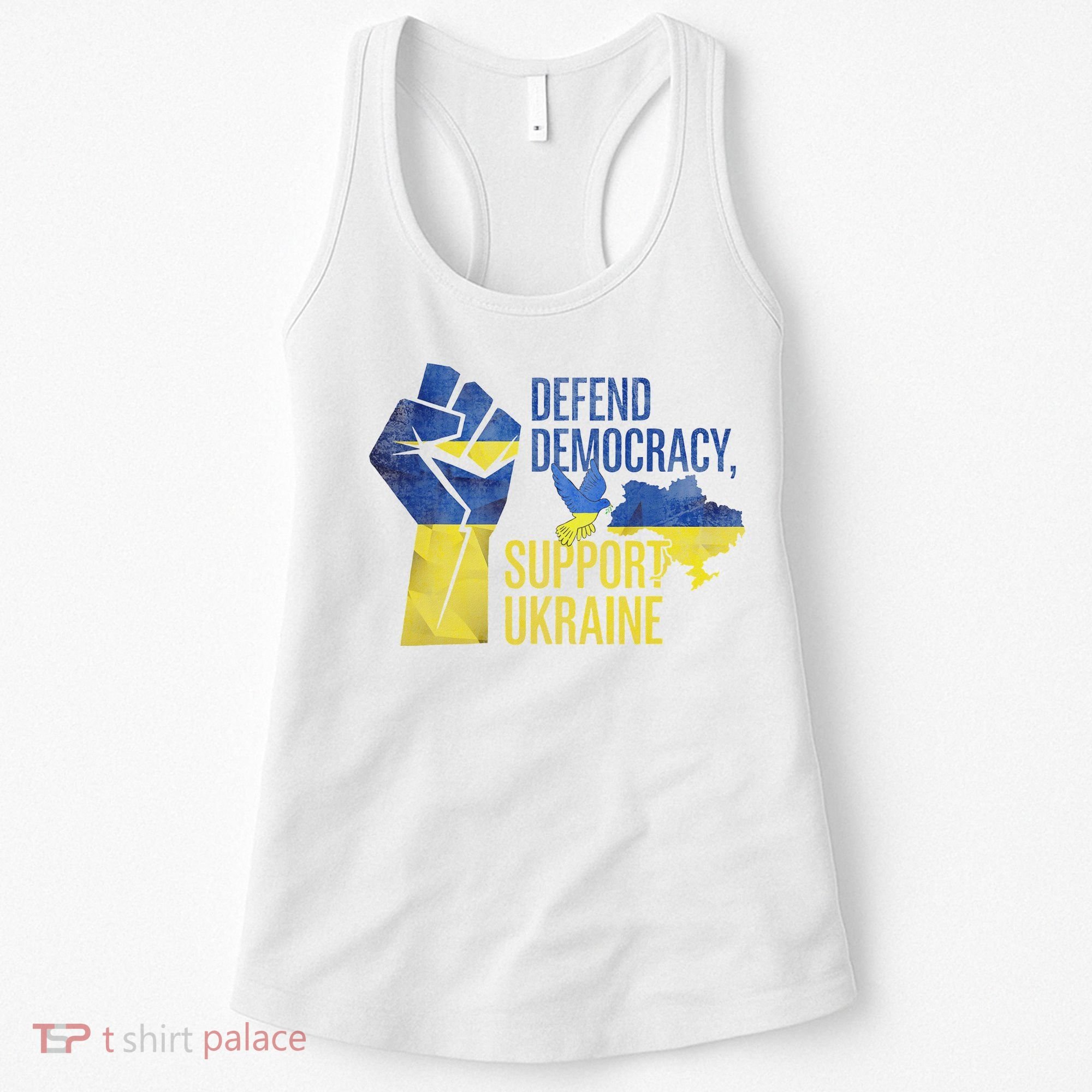 Defend Democracy Support Ukraine Zelensky Ukrainian Flag Women's Tank Top