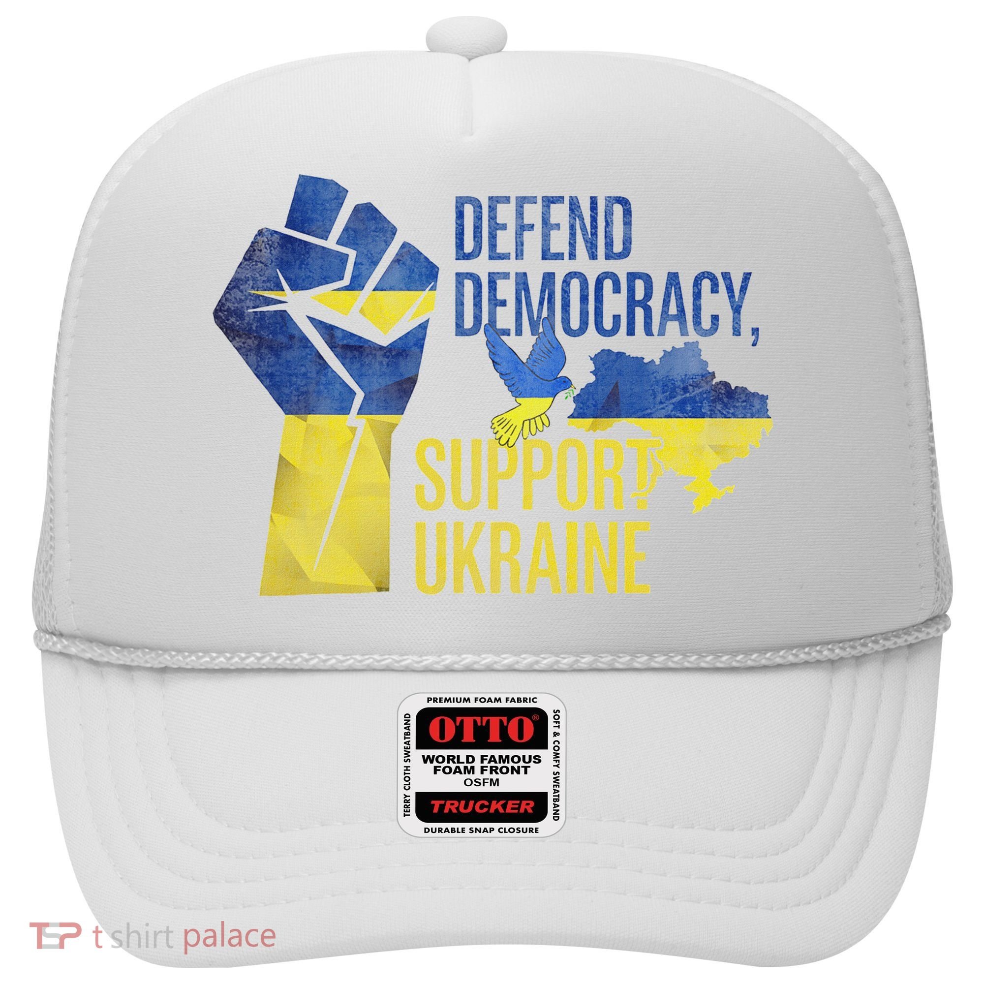 Defend Democracy Support Ukraine Zelensky Ukrainian Flag Hat