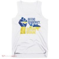 Defend Democracy Support Ukraine Zelensky Ukrainian Flag Tank Top thumb 0
