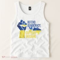 Defend Democracy Support Ukraine Zelensky Ukrainian Flag Tank Top thumb 2