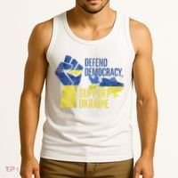 Defend Democracy Support Ukraine Zelensky Ukrainian Flag Tank Top thumb 3
