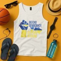 Defend Democracy Support Ukraine Zelensky Ukrainian Flag Tank Top thumb 4
