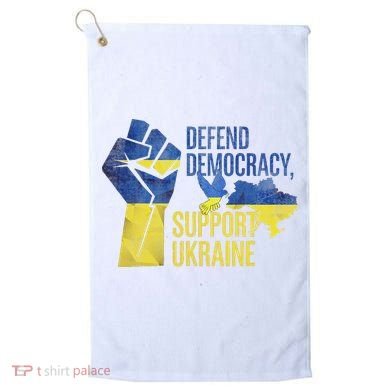 Defend Democracy Support Ukraine Zelensky Ukrainian Flag Golf Towel