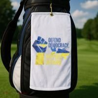 Defend Democracy Support Ukraine Zelensky Ukrainian Flag Golf Towel thumb 2