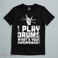 Drummer Drum Set Vintage I Play Drums What's Your Superpower Cool Gift T-Shirt thumb 5