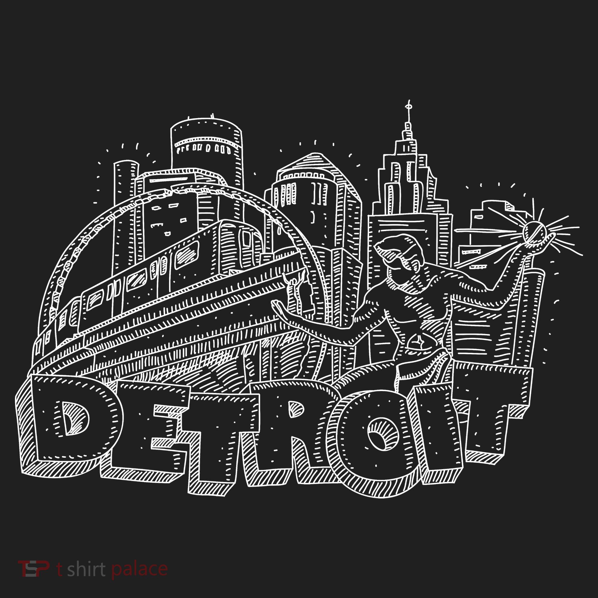 Detroit Drawing Skyline Tumbler