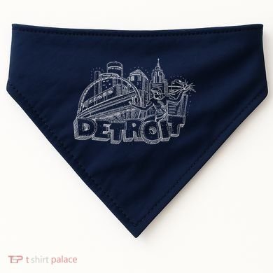 Detroit Drawing Skyline USA-Made Doggie Bandana