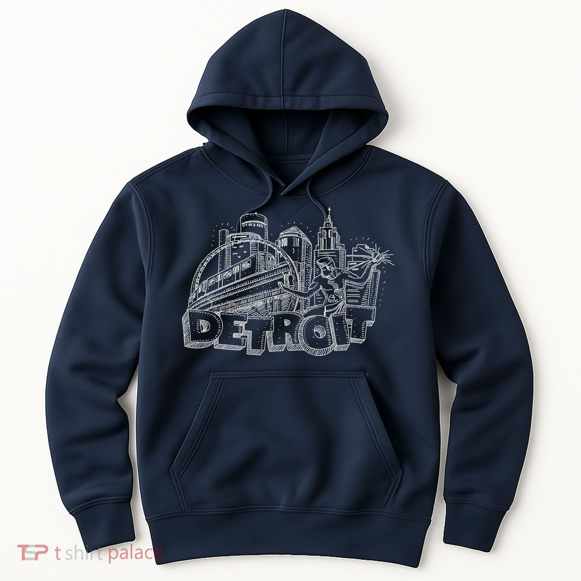 Detroit Drawing Skyline Hoodie