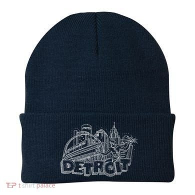 Detroit Drawing Skyline Beanie