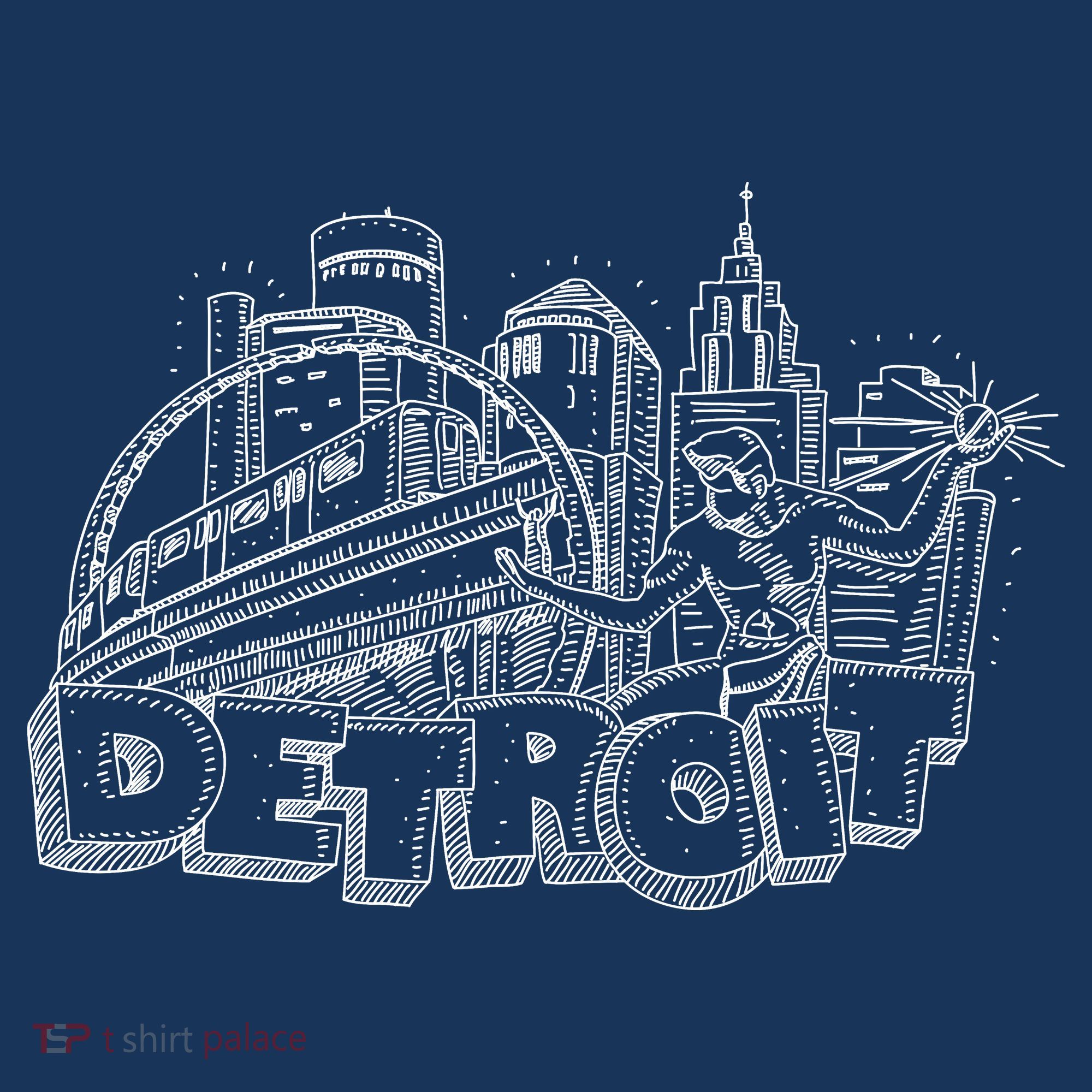 Detroit Drawing Skyline Beanie