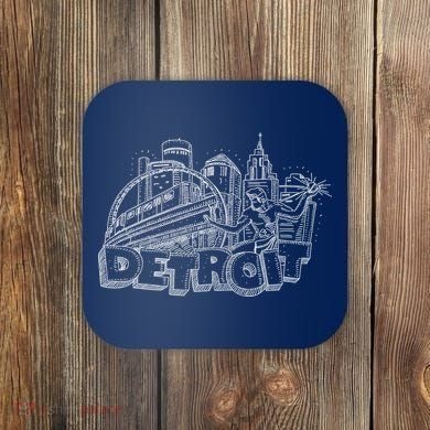 Detroit Drawing Skyline Coaster