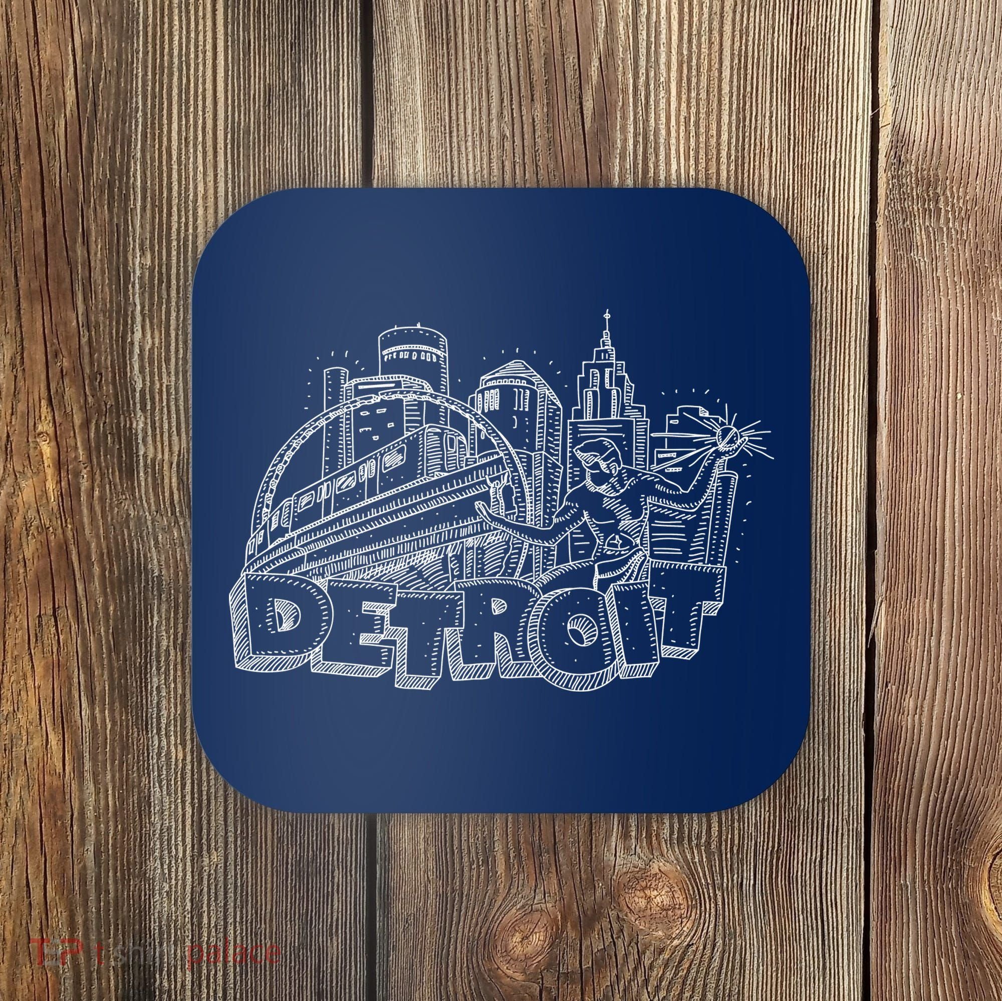 Detroit Drawing Skyline Coaster
