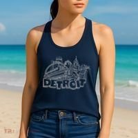 Detroit Drawing Skyline Women's Tank Top thumb 2