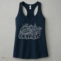 Detroit Drawing Skyline Women's Tank Top thumb 3