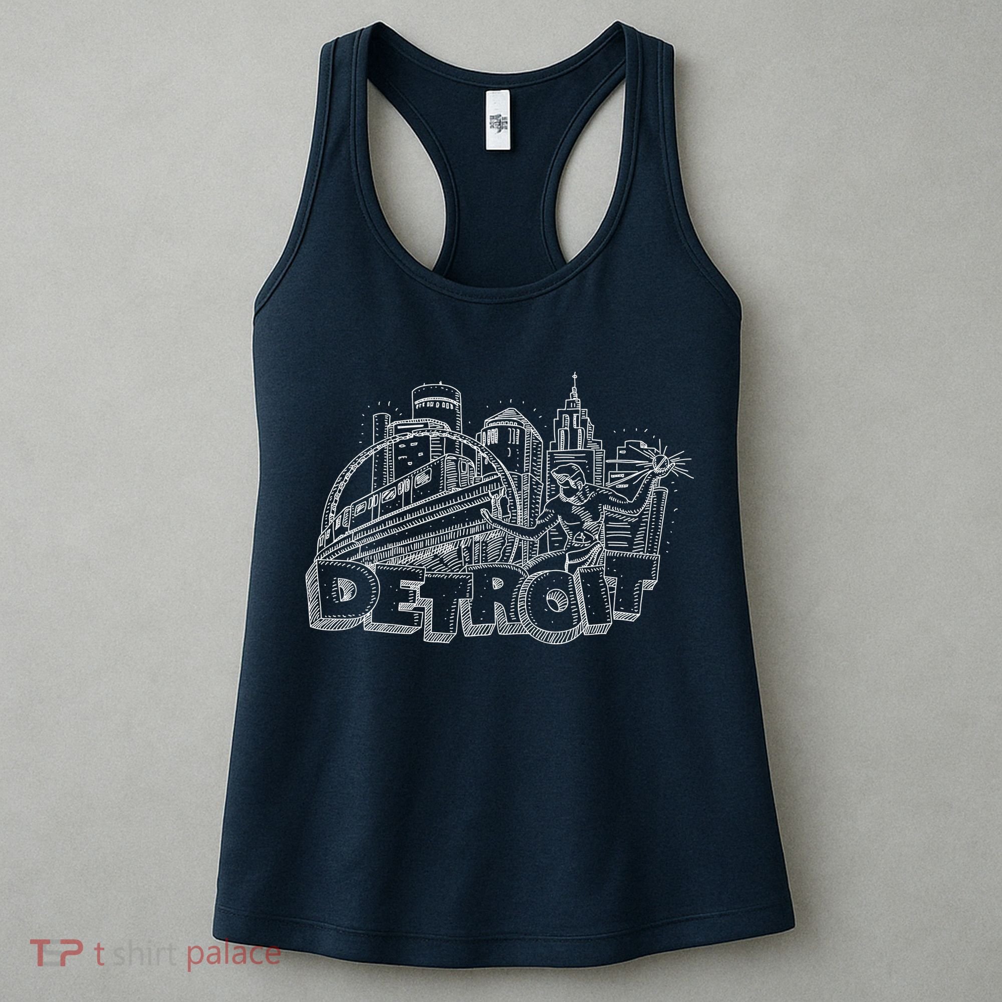 Detroit Drawing Skyline Women's Tank Top