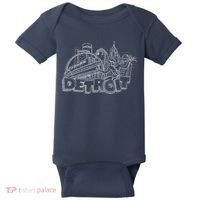 Detroit Drawing Skyline Baby Bodysuit thumb 0