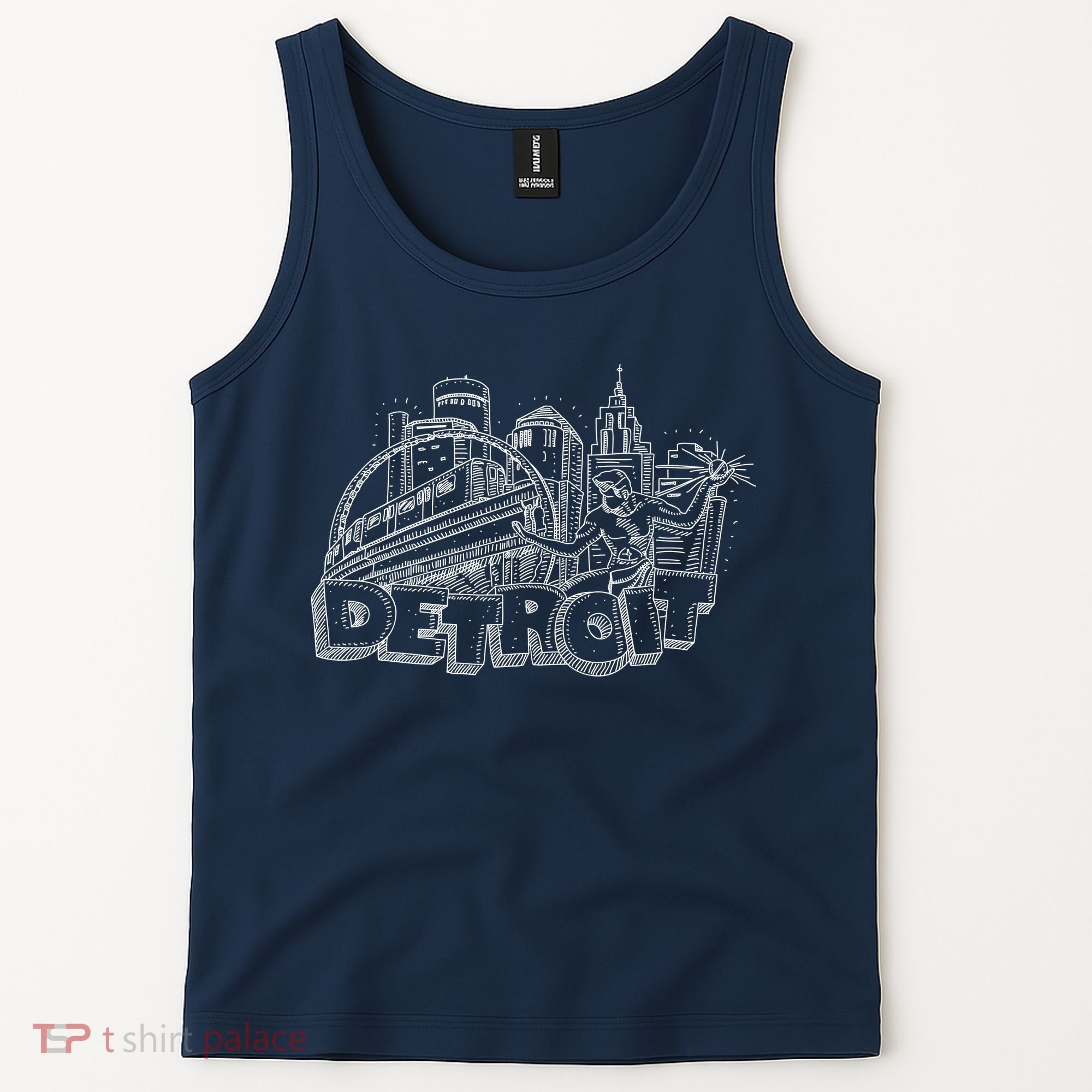 Detroit Drawing Skyline Tank Top