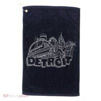 Detroit Drawing Skyline Golf Towel thumb 0