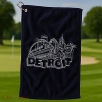 Detroit Drawing Skyline Golf Towel thumb 1