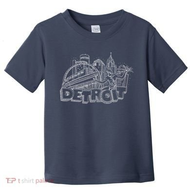 Detroit Drawing Skyline Toddler T-Shirt