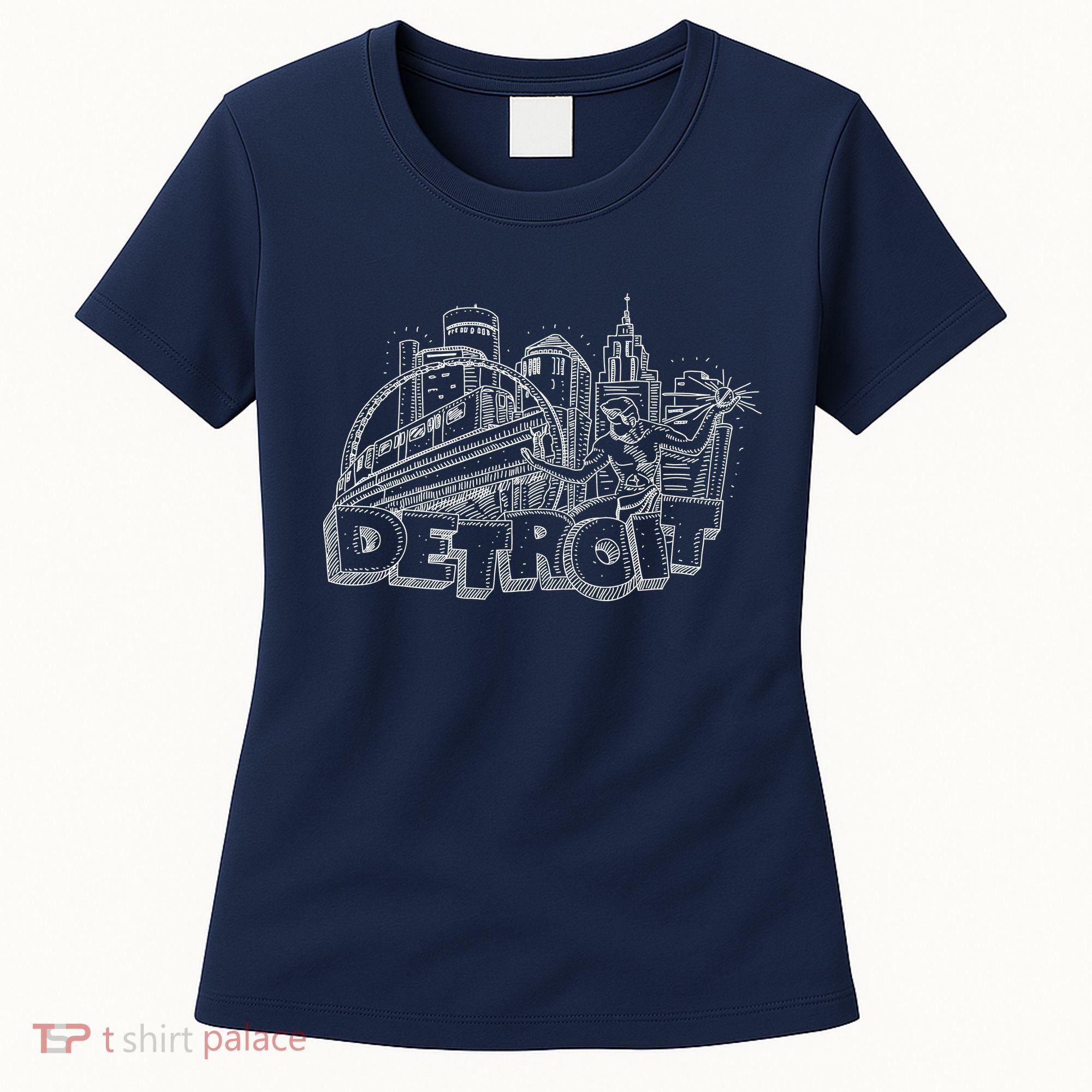 Detroit Drawing Skyline Women's T-Shirt