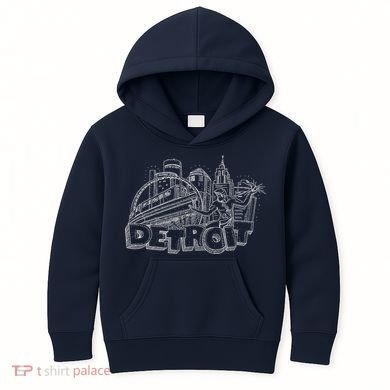 Detroit Drawing Skyline Kids Hoodie