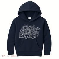 Detroit Drawing Skyline Kids Hoodie thumb 0