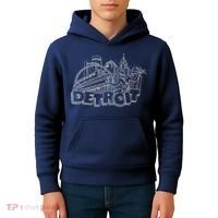 Detroit Drawing Skyline Kids Hoodie thumb 4