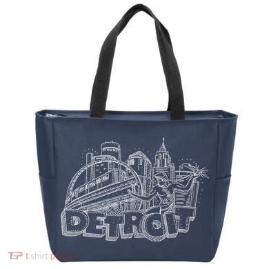 Detroit Drawing Skyline Tote Bag