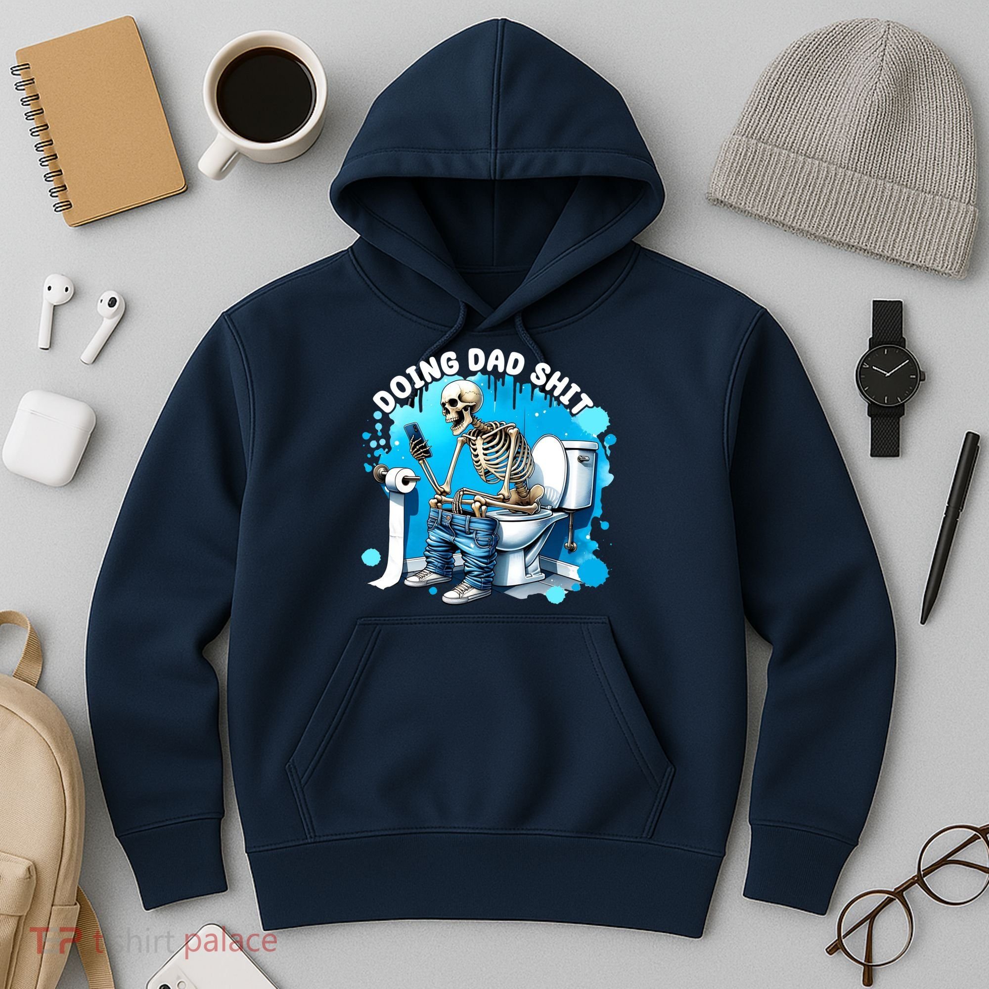 Doing Dad Shit Funny Skeleton Hoodie
